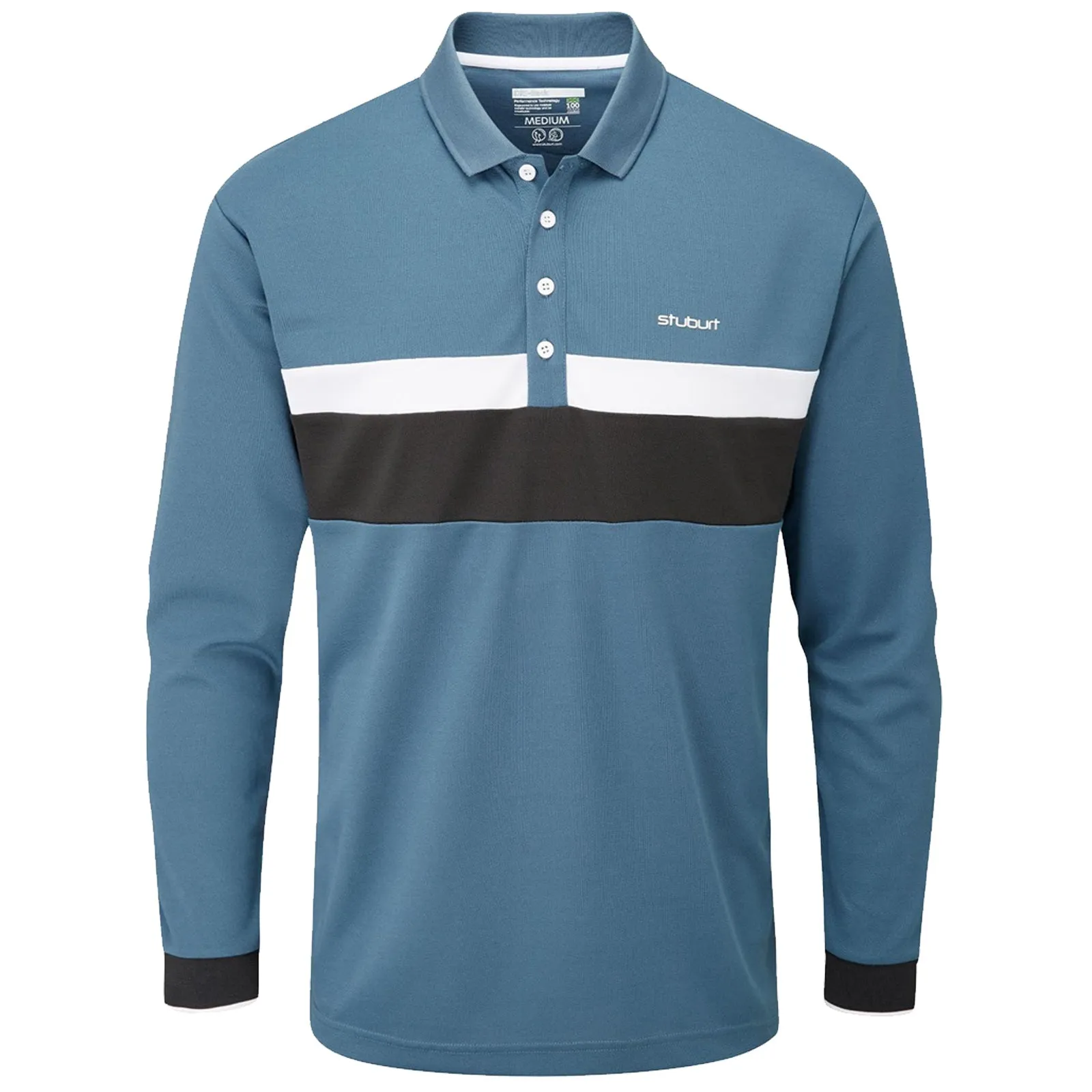 Stuburt Mens Motion Long Sleeve Polo Shirt