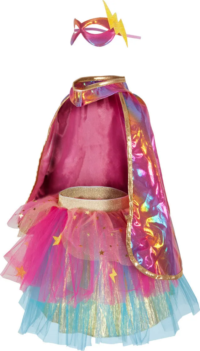 Super-Duper Tutu Cape & Mask in Pink & Gold