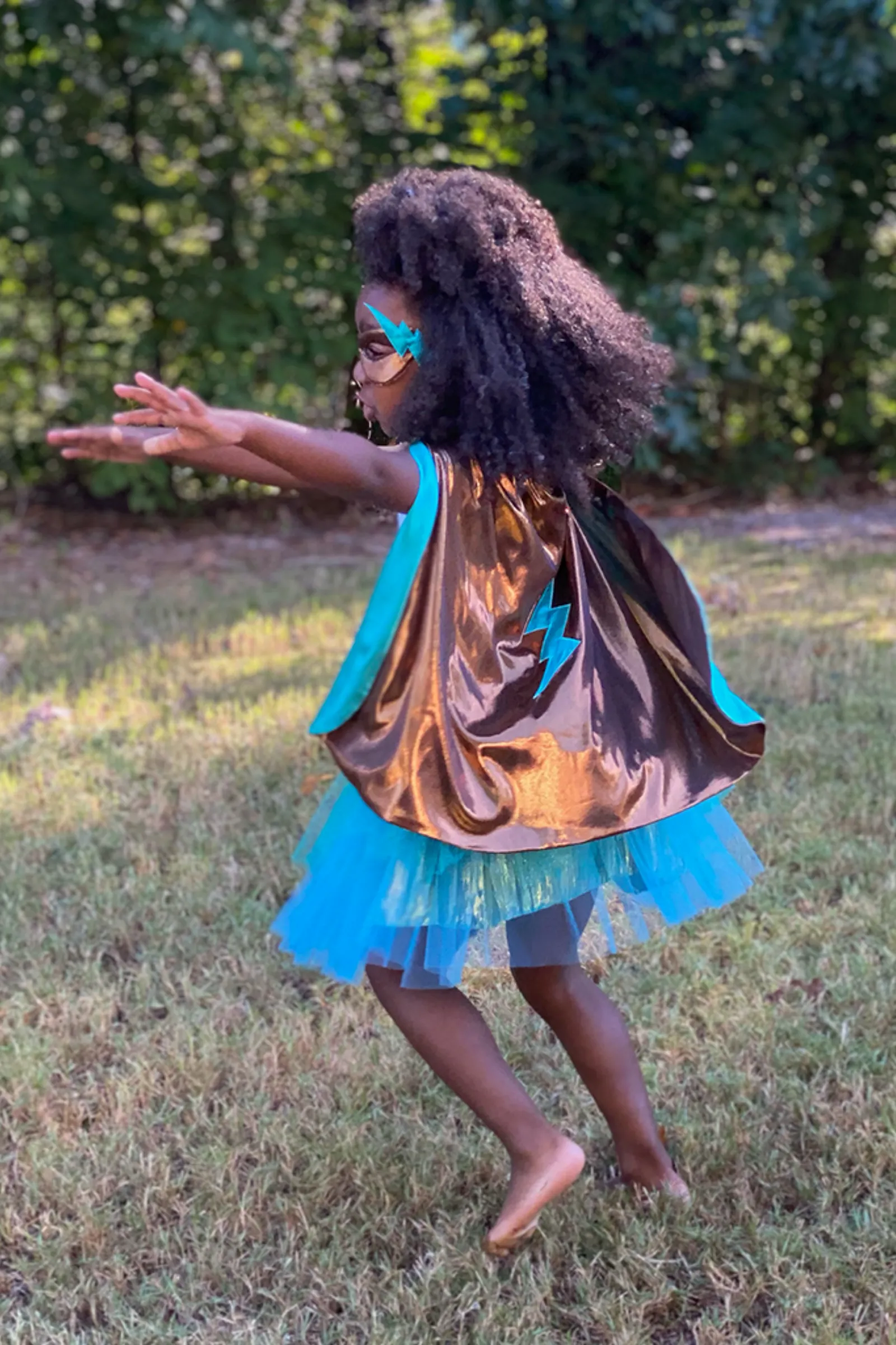 Super-duper Tutu/Cape/Mask, Copper & Teal