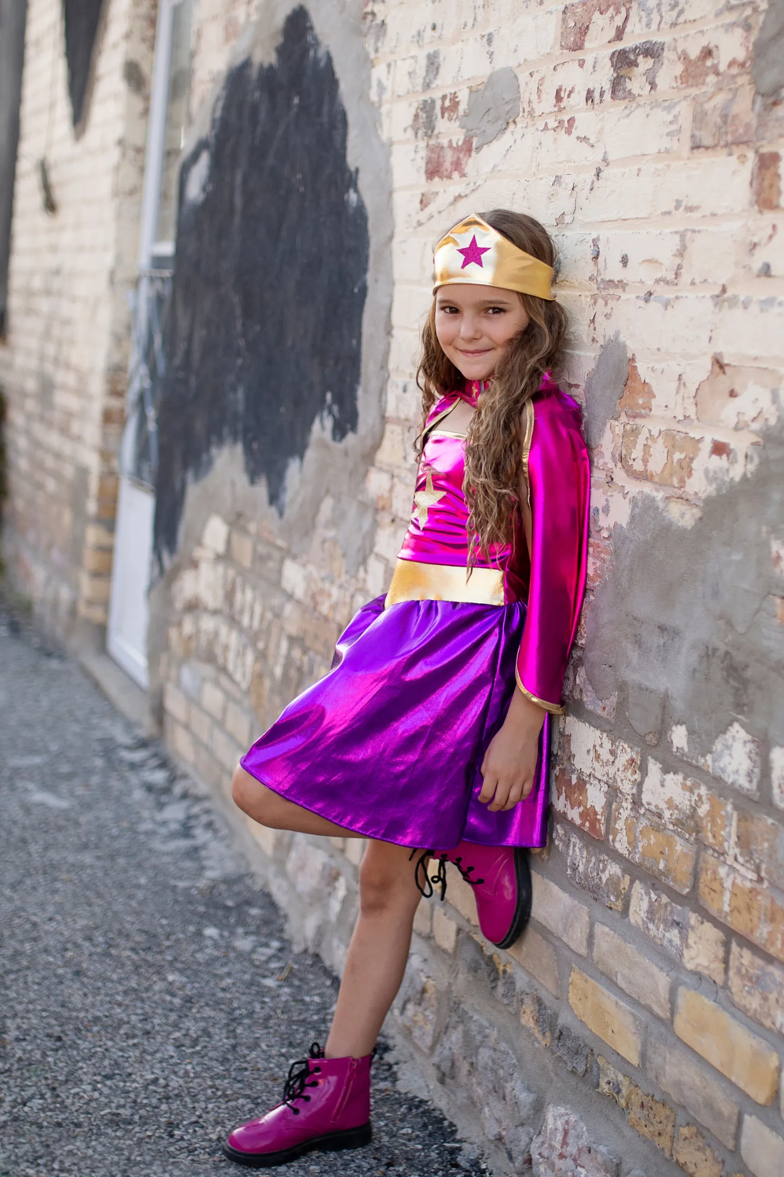 Superhero Star Dress, Cape & Headpiece