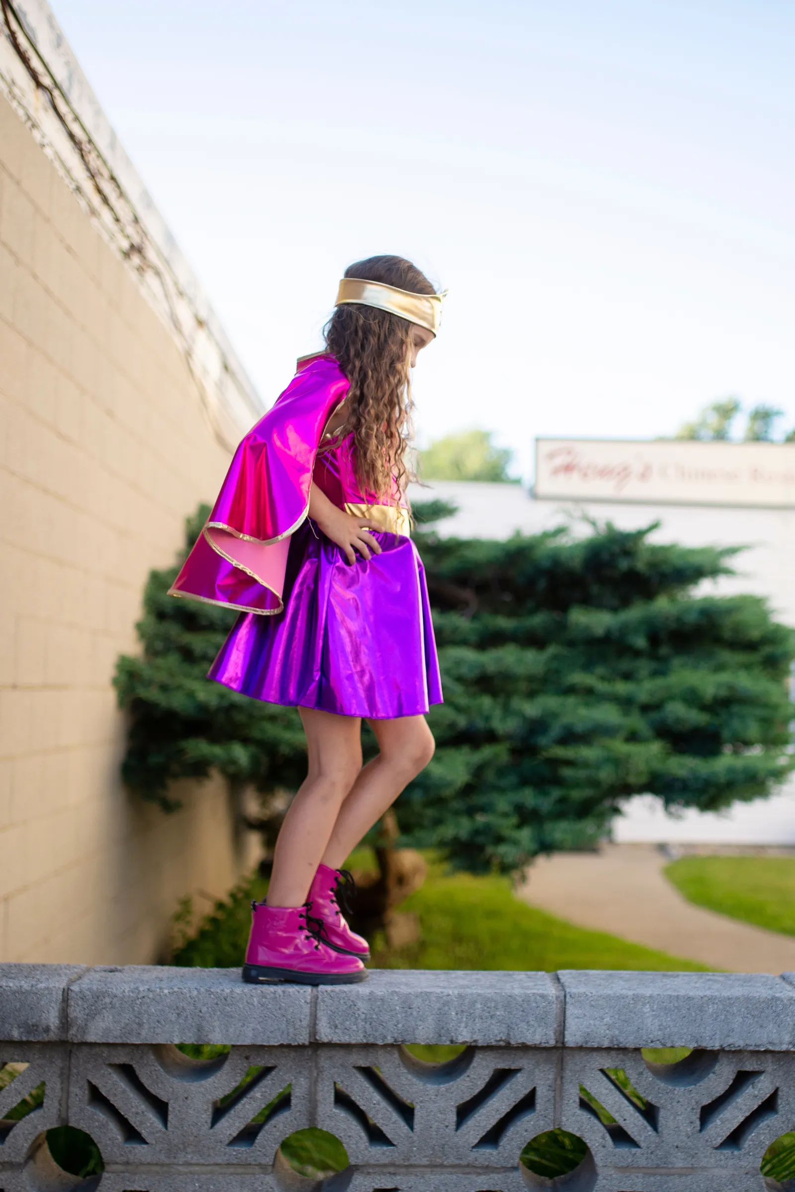 Superhero Star Dress, Cape & Headpiece