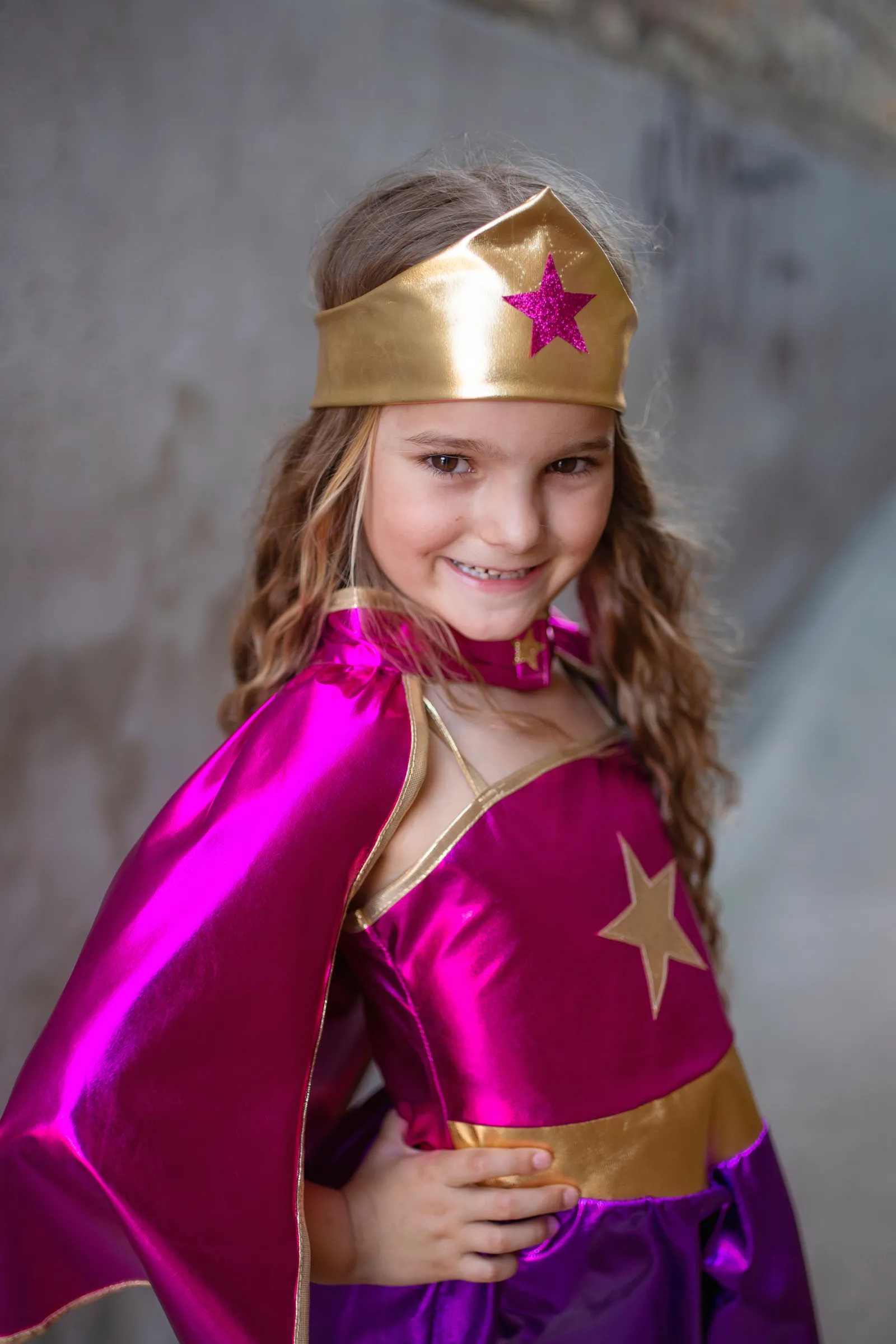 Superhero Star Dress, Cape & Headpiece