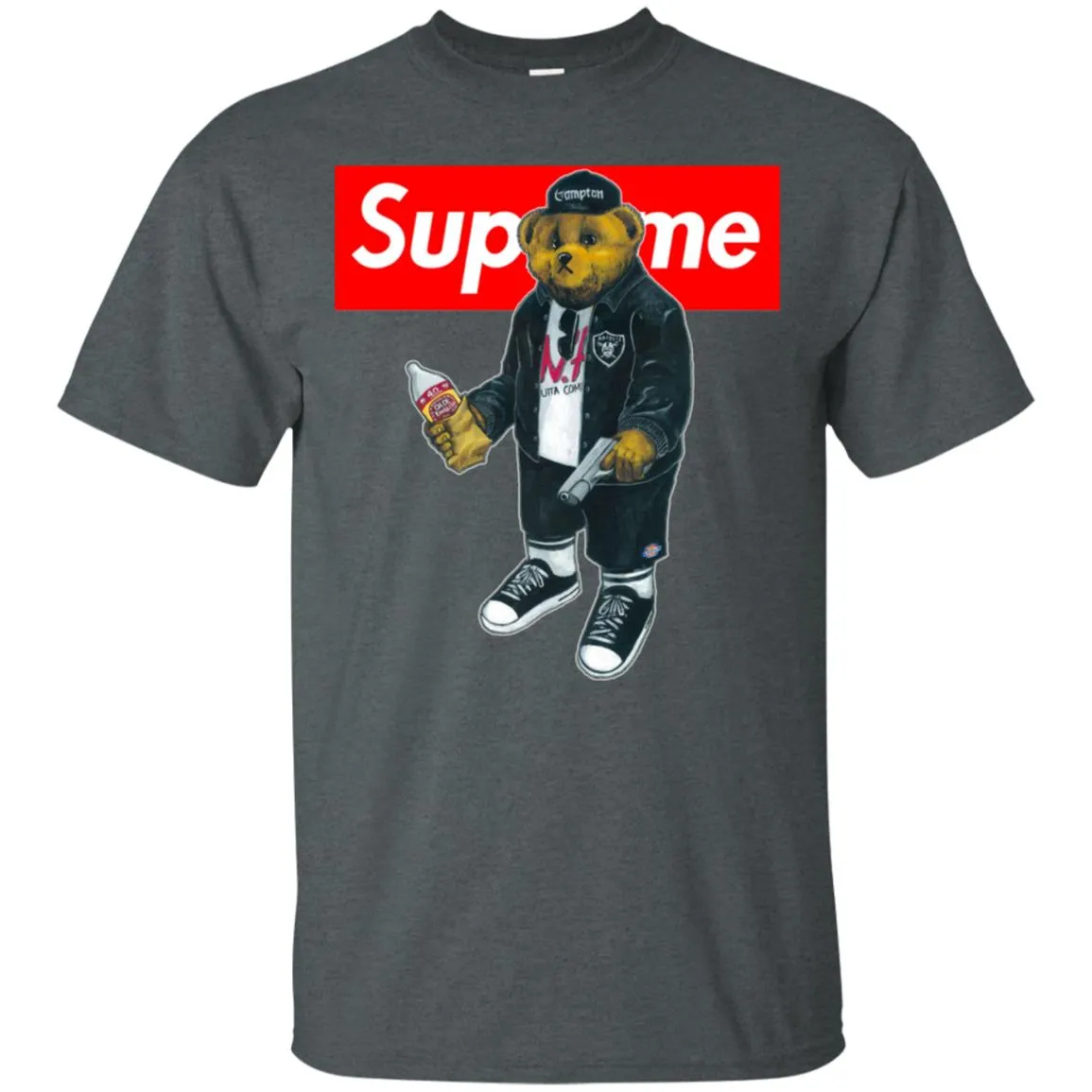 Supreme Bear Guns T-shirt Men Cotton T-Shirt