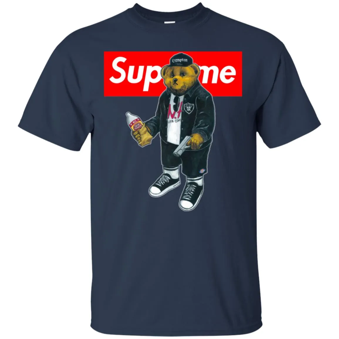 Supreme Bear Guns T-shirt Men Cotton T-Shirt