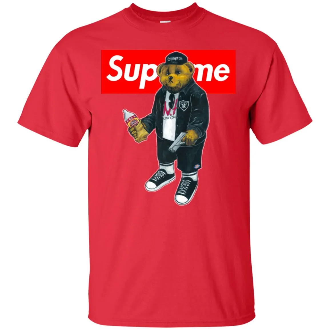 Supreme Bear Guns T-shirt Men Cotton T-Shirt