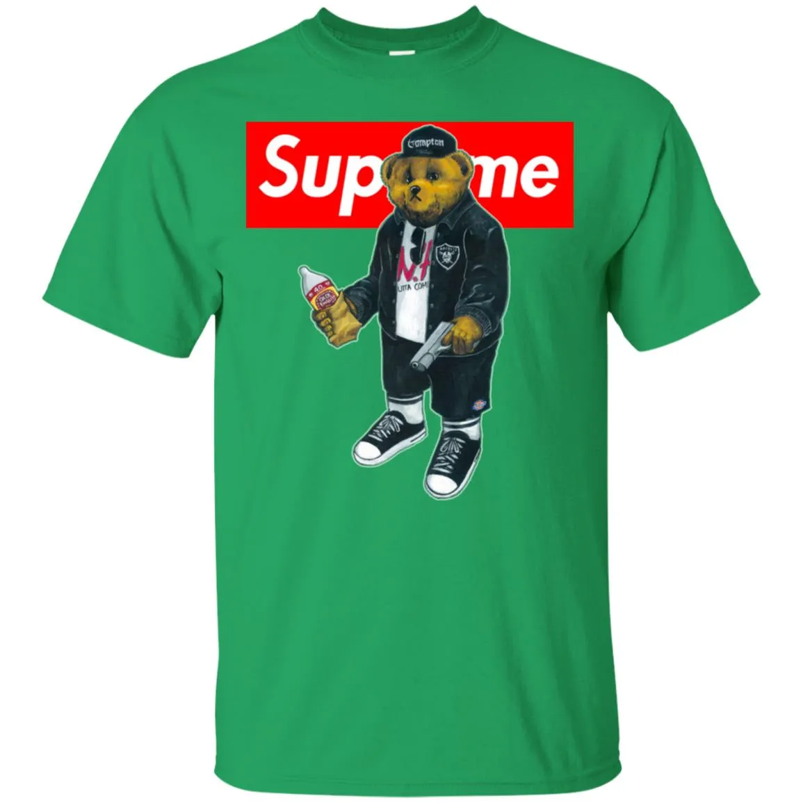 Supreme Bear Guns T-shirt Men Cotton T-Shirt