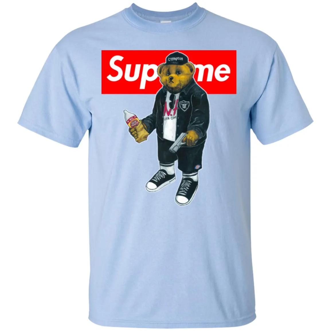 Supreme Bear Guns T-shirt Men Cotton T-Shirt