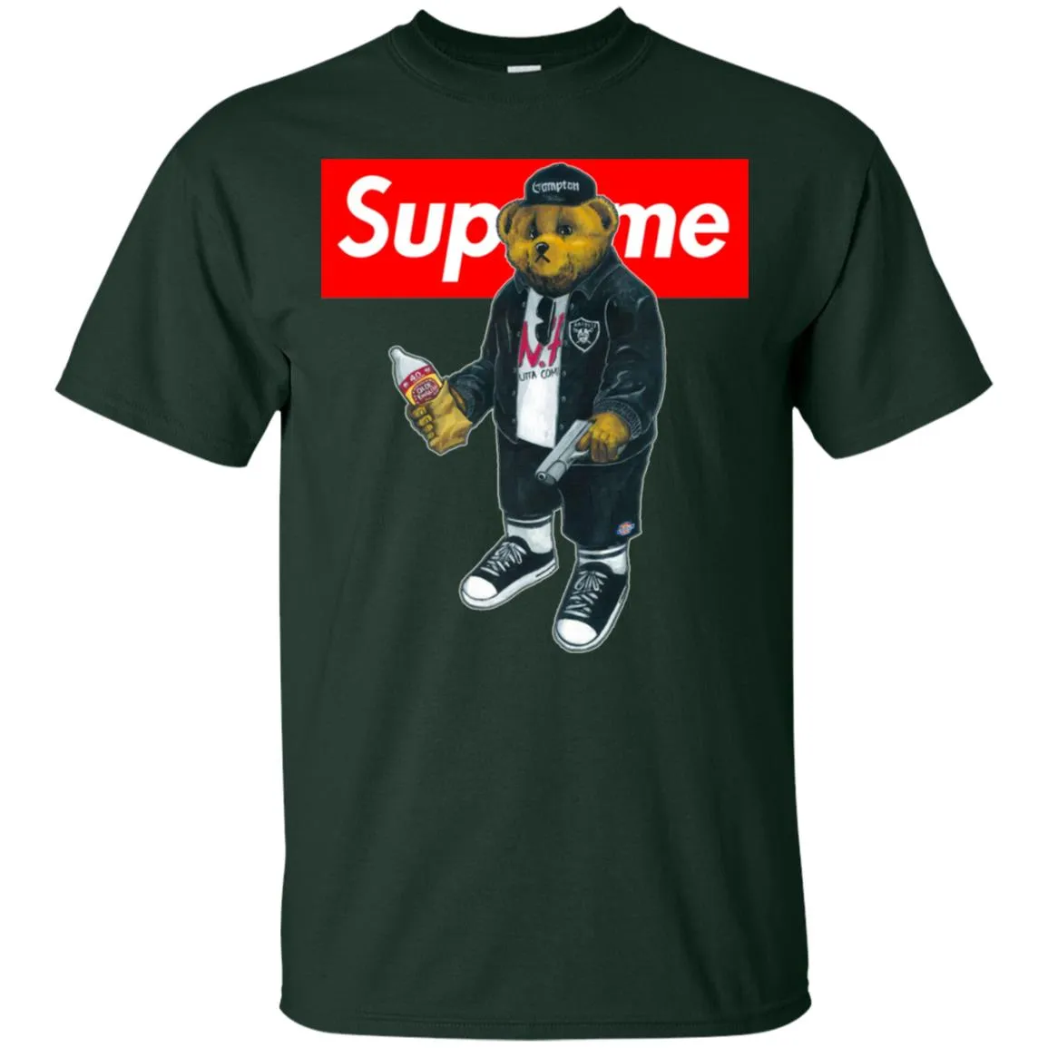 Supreme Bear Guns T-shirt Men Cotton T-Shirt