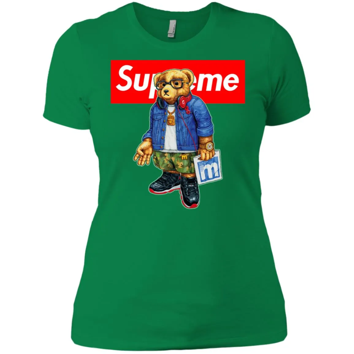 Supreme Bear Style Music T-shirt Women Cotton T-Shirt