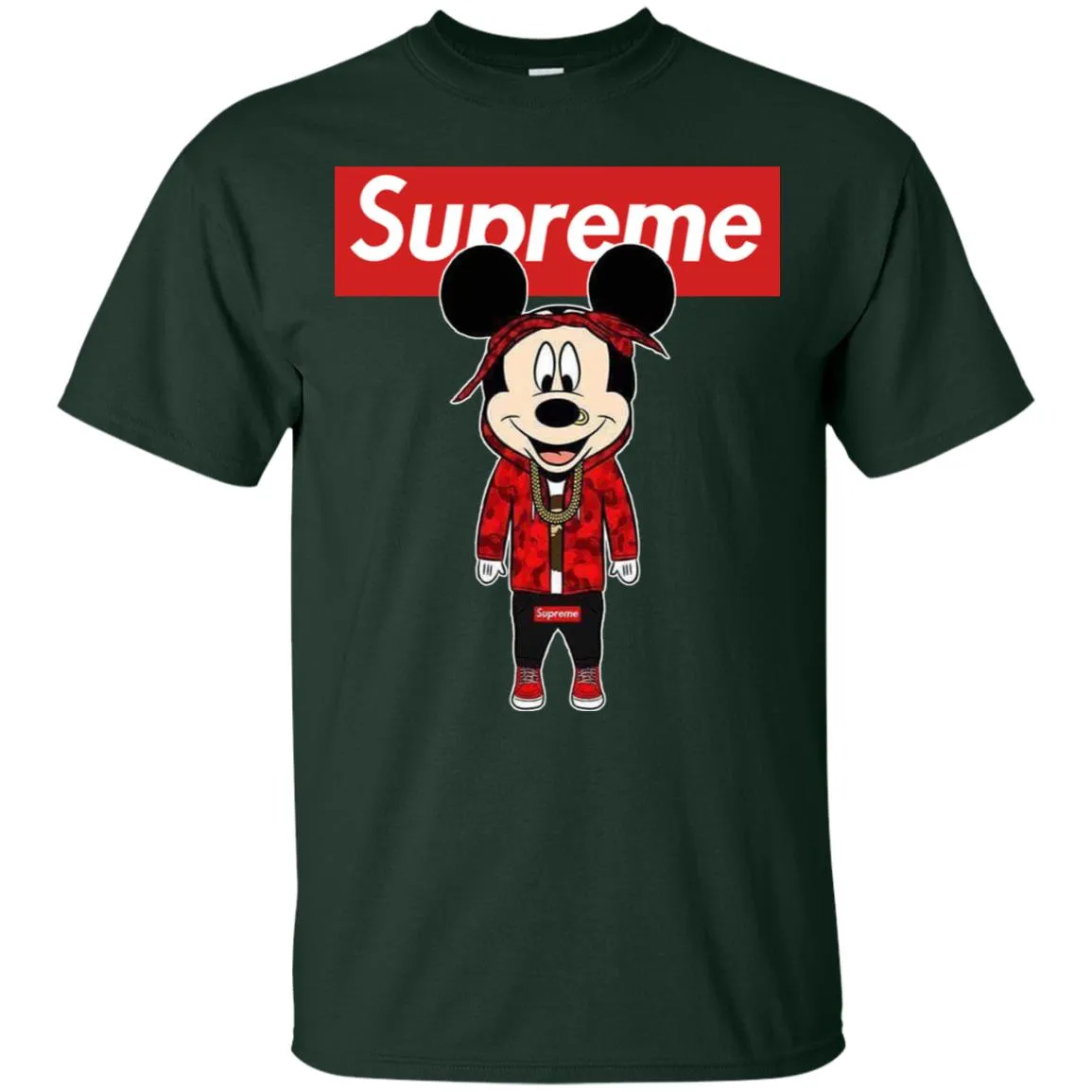 Supreme Mickey Style Fashion T-shirt Men Cotton T-Shirt