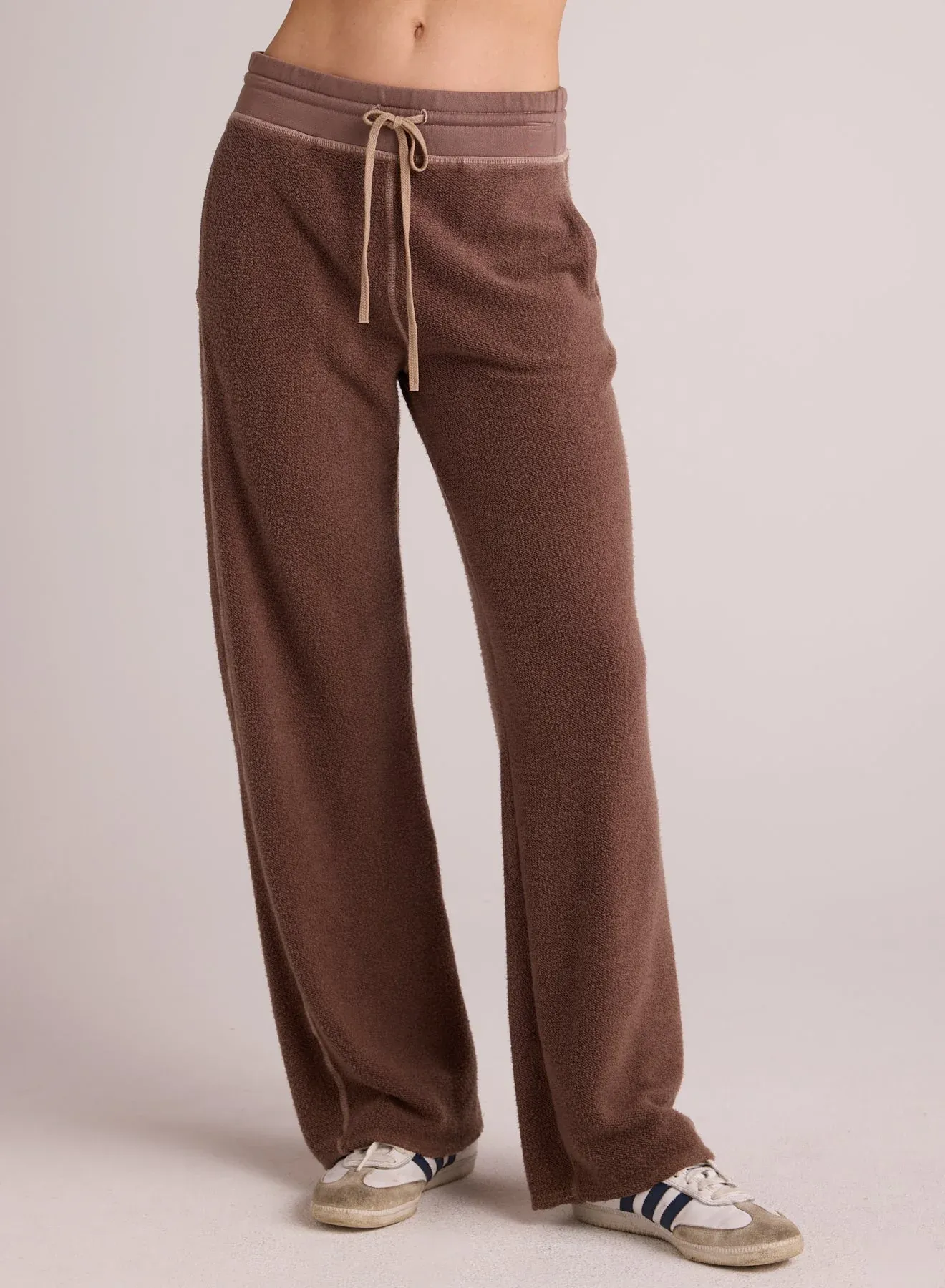 The French Terry Wide Leg Sweatpant - Mocha Mist