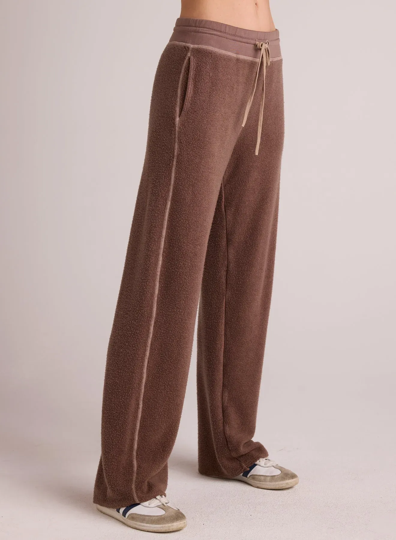 The French Terry Wide Leg Sweatpant - Mocha Mist