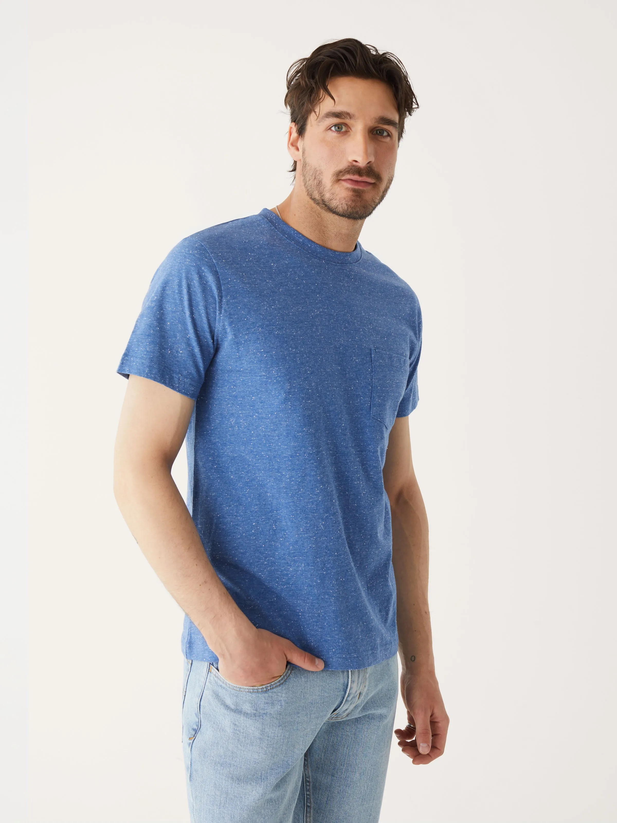 The Slim Textured T-Shirt in Cobalt