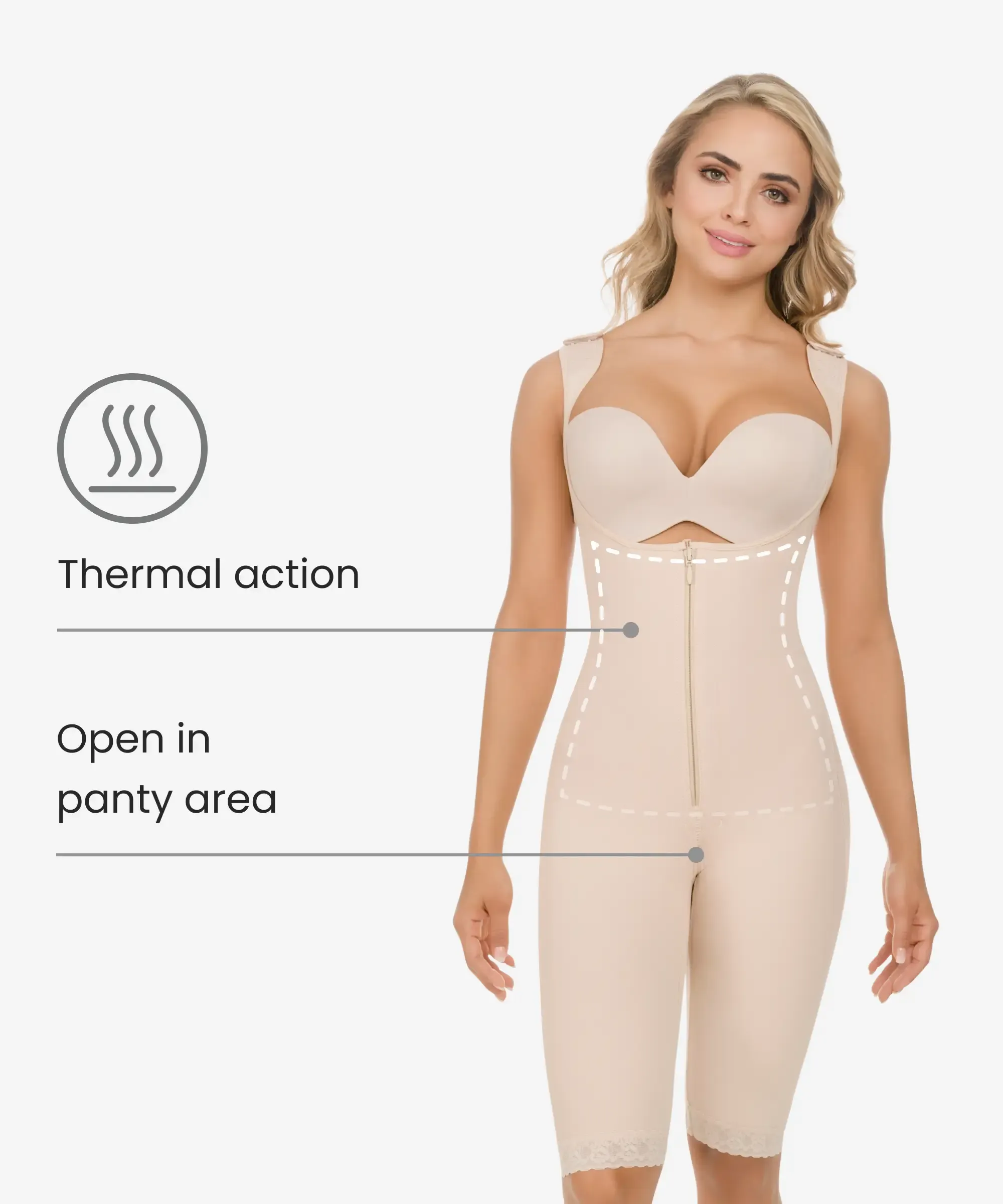 Thermal compression full body shaper - Style 393