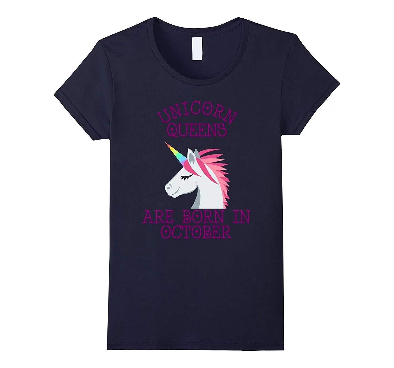 Unicorn Queens Are Born In October Halloween Birthday Tshirt