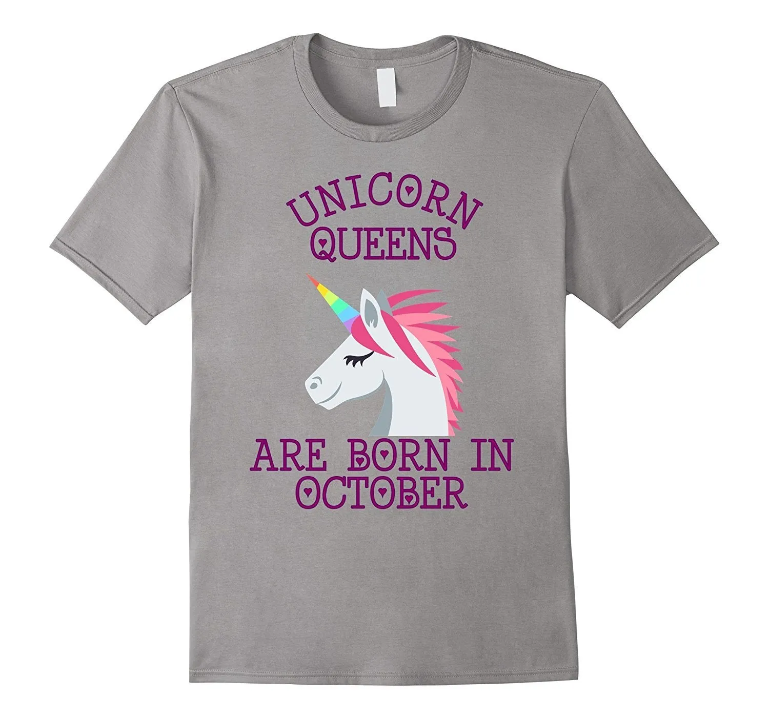 Unicorn Queens Are Born In October Halloween Birthday Tshirt