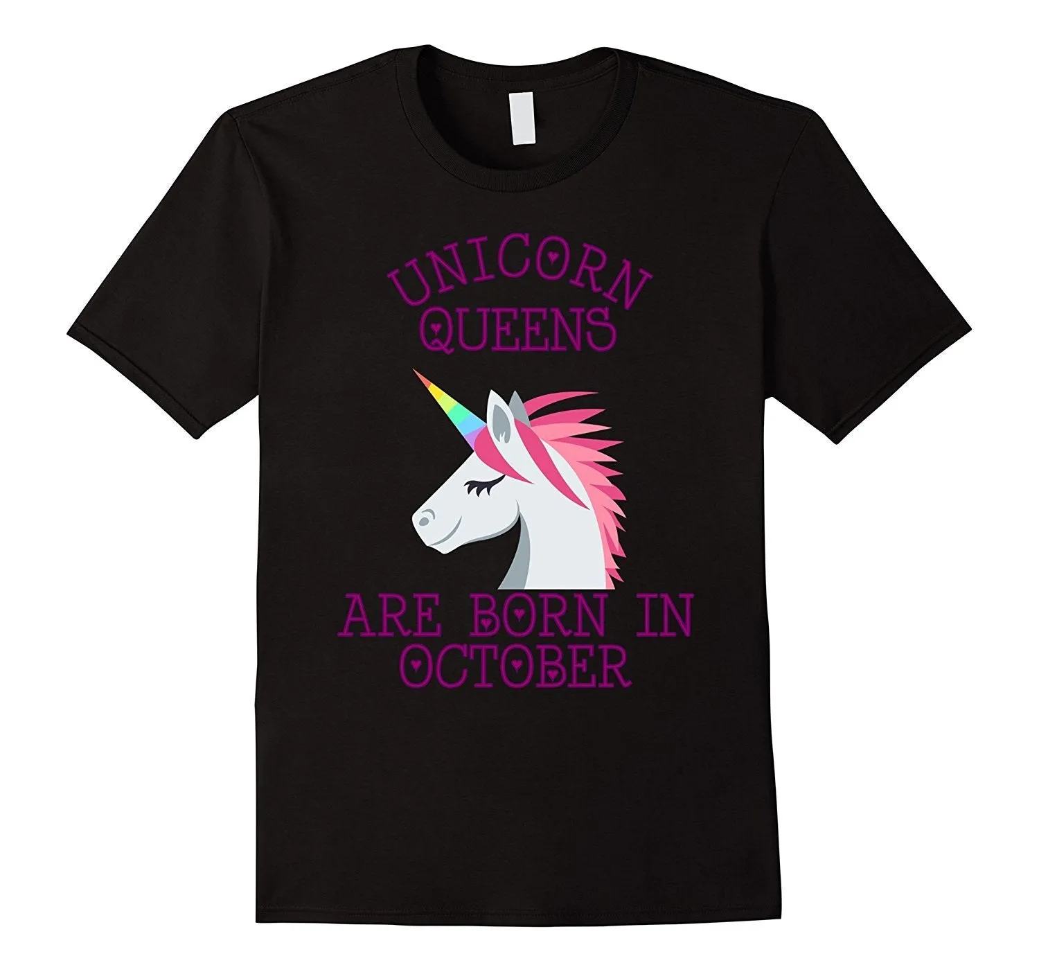 Unicorn Queens Are Born In October Halloween Birthday Tshirt