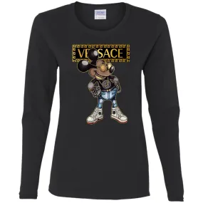 Versace Mickey Mouse Cartoon T-shirt Women Long Sleeve Shirt