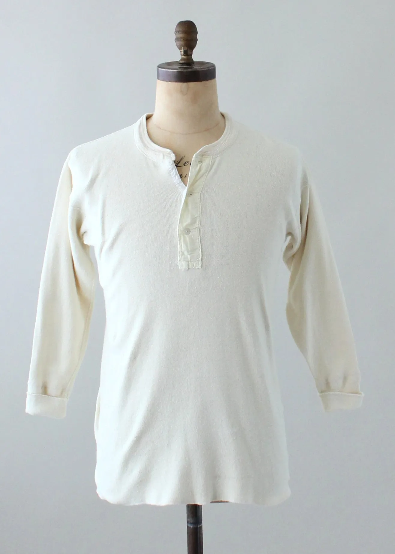 Vintage 1950s Hanes Thermal Henley Tshirt