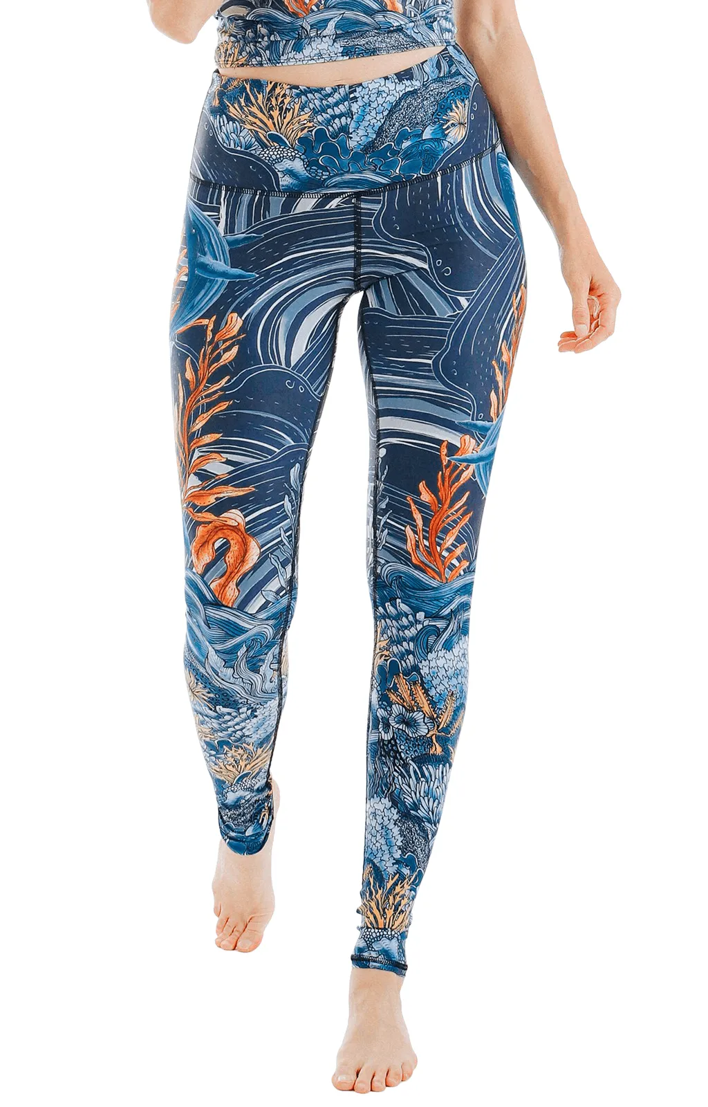 Whale Hello Printed Yoga Leggings