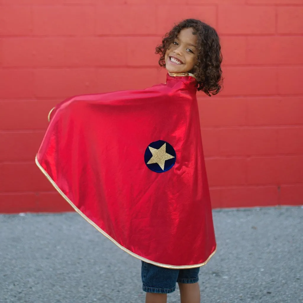 Wonder Cape Reversible Red & Gold