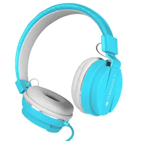 ZEBRONICS Zeb-Storm Wired On Ear Headphone with 3.5mm Jack, Built in Microphone for Calling, 1.5 Meter Cable, Soft Ear Cushion, Adjustable Headband, Foldable Ear Cups and Lightweight Design (Blue)